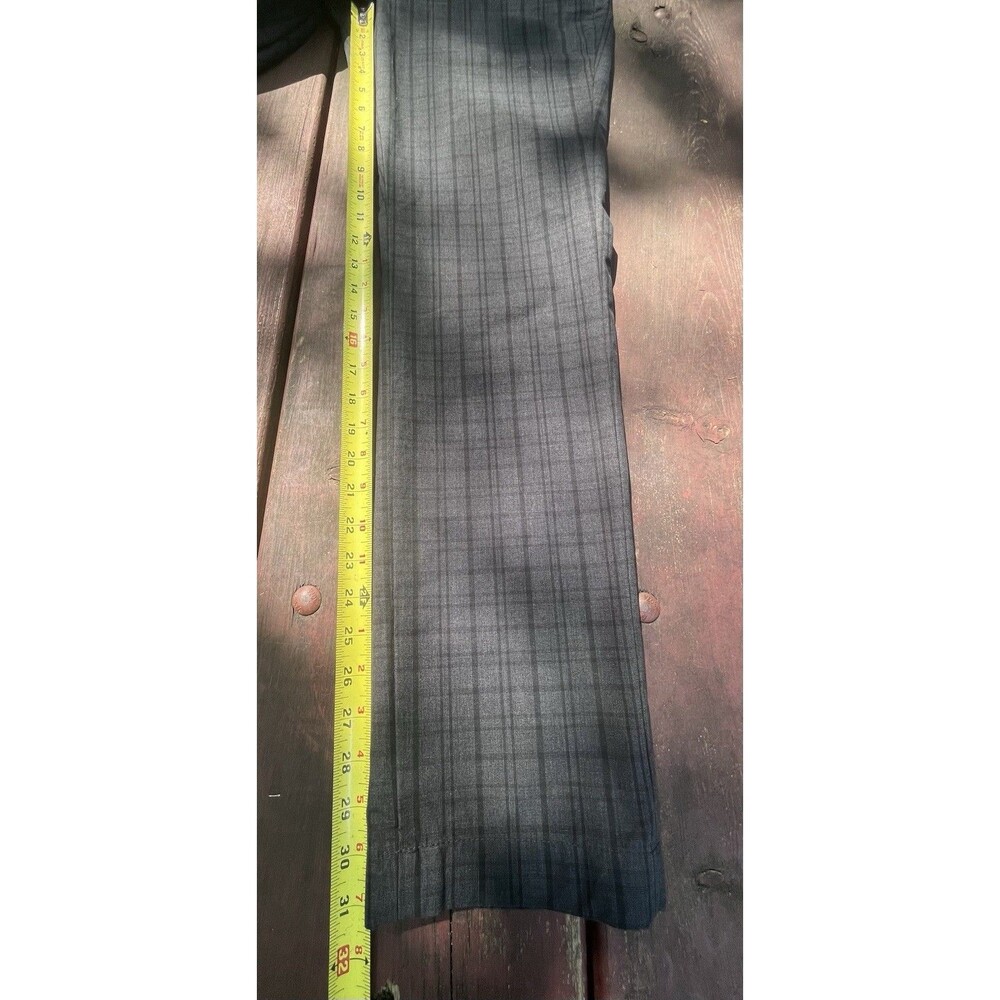 Banana Republic Aiden Fit Downtown Plaid Mens 31x32 Charcoal Gray Corp Business - Picture 10 of 10